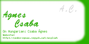 agnes csaba business card